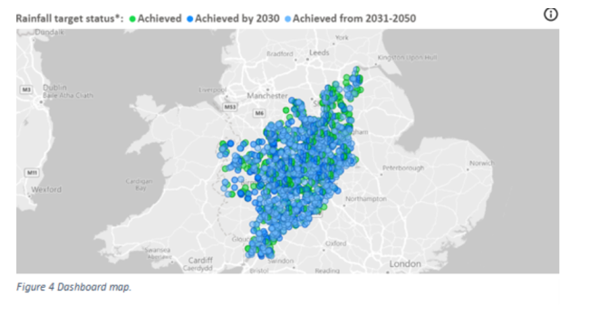 An example of a map in the dashboard